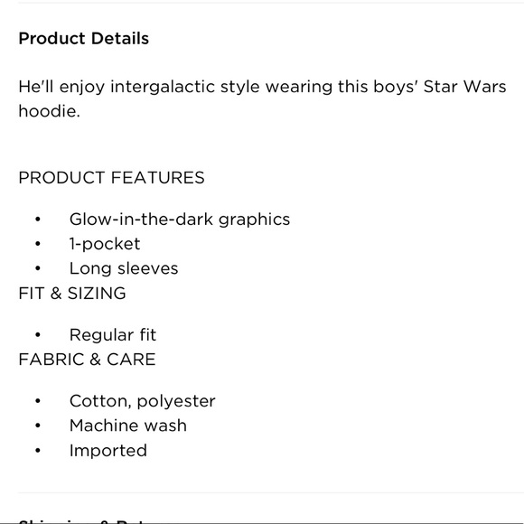 STAR WARS SABER PULLOVER HOODIE GLOW IN THE DARK - Picture 3 of 4